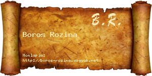 Boros Rozina névjegykártya